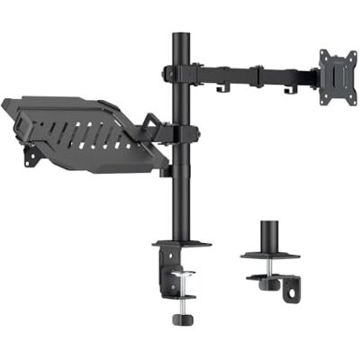 Logilink Monitor en notebook tafelhouder voor 1x 17-32 inch scherm met 10 kg max., 12-17 inch notebooks/tablets met max. 9 kg, VESA 75x75/100x100, staal, kantel-, zwenk-, draaibaar, zwart Logilink Monitor en notebook tafelhouder voor 1x 17-32 inch scherm met 10 kg max., 12-17 inch notebooks/tablets met max. 9 kg, VESA 75x75/100x100, staal, kantel-, zwenk-, draaibaar, zwart