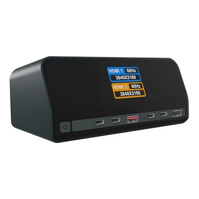 ICY BOX (11-in-1) USB-C dockingstation, Dual 4K HDMI, LCD-display, (USB 3.2 Gen 2), (2X HDMI 4K), (2X USB-C PD 100W), Gigabit LAN, Multi-Port Dock voor laptop, IB-DK2300-CH, Heart Dock 2300 ICY BOX (11-in-1) USB-C dockingstation, Dual 4K HDMI, LCD-display, (USB 3.2 Gen 2), (2X HDMI 4K), (2X USB-C PD 100W), Gigabit LAN, Multi-Port Dock voor laptop, IB-DK2300-CH, Heart Dock 2300