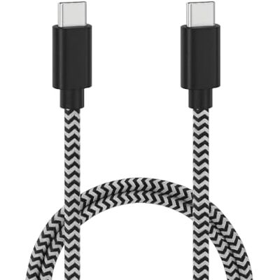 Ewent USB-C naar USB-C kabel 2 m – PD100W (20 V/5 A) + gegevensoverdracht 480 Mbps, Premium Gevlochten Textiel Zwart/Wit, Snelladen voor Apple, Android, Samsung, Smartphone, Tablet, Laptop enz. Ewent USB-C naar USB-C kabel 2 m – PD100W (20 V/5 A) + gegevensoverdracht 480 Mbps, Premium Gevlochten Textiel Zwart/Wit, Snelladen voor Apple, Android, Samsung, Smartphone, Tablet, Laptop enz.