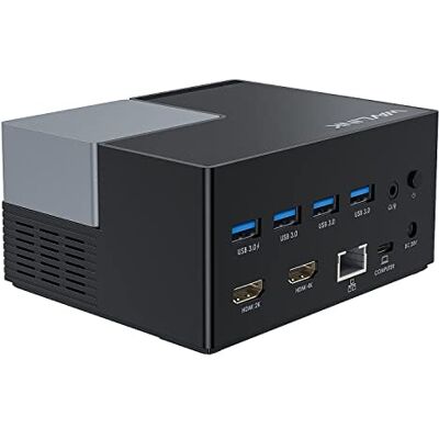 WAVLINK USB-C docking station met twee monitoren en 2 HDMI-poorten, dockingstation met dubbele HDMI, 130 W PD-ingang, 4 USB-A-poorten, Gigabit Ethernet, audio, compatibel met Mac/Dell/HP/Lenovo WAVLINK USB-C docking station met twee monitoren en 2 HDMI-poorten, dockingstation met dubbele HDMI, 130 W PD-ingang, 4 USB-A-poorten, Gigabit Ethernet, audio, compatibel met Mac/Dell/HP/Lenovo
