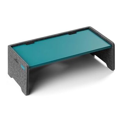 Durable Monitorstandaard Effect voor monitoren en laptops, in hoogte verstelbaar, van 60% gerecycled PET-vilt, petrol/donkergroen, 508132 Durable Monitorstandaard Effect voor monitoren en laptops, in hoogte verstelbaar, van 60% gerecycled PET-vilt, petrol/donkergroen, 508132