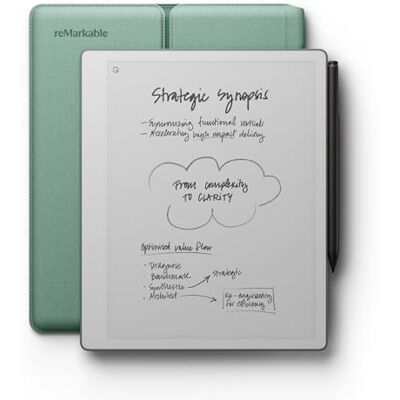 reMarkable Paper Pure – Paper tablet met 10,3-inch zwart-wit display. Digitaal notitieboek om te schrijven en lezen. Marker Plus met ingebouwde gum en Sleeve Folio hoes in Nevelgroen inbegrepen reMarkable Paper Pure – Paper tablet met 10,3-inch zwart-wit display. Digitaal notitieboek om te schrijven en lezen. Marker Plus met ingebouwde gum en Sleeve Folio hoes in Nevelgroen inbegrepen