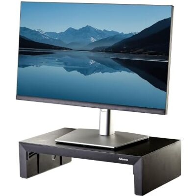 Fellowes Everyday Plus Monitorstandaard 3-voudig in hoogte verstelbaar met opbergruimte Ergonomische standaard voor laptop, pc, iMac Max. gewicht 18 kg Zwart Fellowes Everyday Plus Monitorstandaard 3-voudig in hoogte verstelbaar met opbergruimte Ergonomische standaard voor laptop, pc, iMac Max. gewicht 18 kg Zwart