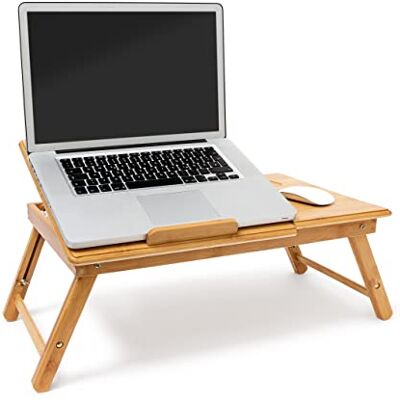 Relaxdays laptoptafel bamboe, in de hoogte verstelbaar, inklapbaar, HBD 30,5 x 72,5 x 35 cm, met standaard, natuur Relaxdays laptoptafel bamboe, in de hoogte verstelbaar, inklapbaar, HBD 30,5 x 72,5 x 35 cm, met standaard, natuur