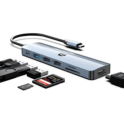 BIGBIG WON USB C HUB, USB-docking, USB-adapter docking, ultraslanke draagbare data-hub, 7-in-1 USB HUB met 4K HDMI, 100 W PD, USB 3.0, 2 USB 2.0, SD/TF kaartlezer, compatibel met Windows BIGBIG WON USB C HUB, USB-docking, USB-adapter docking, ultraslanke draagbare data-hub, 7-in-1 USB HUB met 4K HDMI, 100 W PD, USB 3.0, 2 USB 2.0, SD/TF kaartlezer, compatibel met Windows