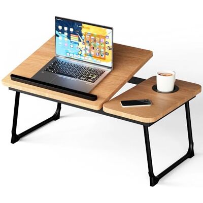 Vivo Technologies Laptop Bed Tafel, Laptop Bed Bureau met Opvouwbare Benen & Cup Slot, Opvouwbare Tafel Verstelbare Trays, Leesboek Houder Notebook Stand Lap Tray voor Bed, Bank, Terras, Tapijt, Walnoot Vivo Technologies Laptop Bed Tafel, Laptop Bed Bureau met Opvouwbare Benen & Cup Slot, Opvouwbare Tafel Verstelbare Trays, Leesboek Houder Notebook Stand Lap Tray voor Bed, Bank, Terras, Tapijt, Walnoot