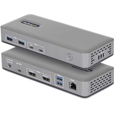 StarTech Driverless USB-C Dubbele 4K 60Hz DisplayPort Dock, 100W PD StarTech Driverless USB-C Dubbele 4K 60Hz DisplayPort Dock, 100W PD