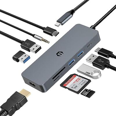 BIGBIG WON 10-in-1 USB C-hub, USB C-adapter, Chromebook Pro, adapter met 4K HDMI-uitgang, compatibel met laptop, Surface Pro 8 (PD 100 W USB 3.0 TF-kaartlezer) BIGBIG WON 10-in-1 USB C-hub, USB C-adapter, Chromebook Pro, adapter met 4K HDMI-uitgang, compatibel met laptop, Surface Pro 8 (PD 100 W USB 3.0 TF-kaartlezer)