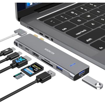 MOKiN USB C-adapter voor MacBook Pro 2020, HDMI MacBook Pro-dongle met 4K HDMI, 2 USB 3.0, TF/SD, USB-C 100W en Thunderbolt 3 MOKiN USB C-adapter voor MacBook Pro 2020, HDMI MacBook Pro-dongle met 4K HDMI, 2 USB 3.0, TF/SD, USB-C 100W en Thunderbolt 3