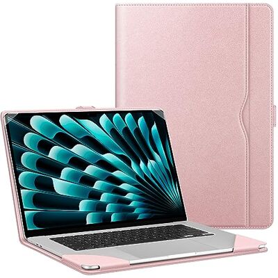 FINTIE Hoes compatibel met MacBook Air 15 (M4) 2025 / (M3) 2024 / (M2) 2023, hoogwaardig kunstleer, sleeve folio beschermhoes compatibel met MacBook Air 15,3 inch,Roségoud FINTIE Hoes compatibel met MacBook Air 15 (M4) 2025 / (M3) 2024 / (M2) 2023, hoogwaardig kunstleer, sleeve folio beschermhoes compatibel met MacBook Air 15,3 inch,Roségoud