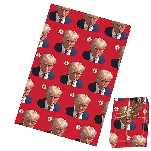 itrimaka Trump cadeaupapier   Bruiloft inpakpapierrol voor groot cadeau Inpakpapierrol Gezicht Foto Cadeaupapier voor geschenken Kerstmis