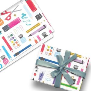 Glick Luxe platte omslag, drie vellen kunst & ambachten inpakpapier dank u leraar geschenkverpakking, veelkleurige dank leraar papier voor geschenken Glick Luxe platte omslag, drie vellen kunst & ambachten inpakpapier dank u leraar geschenkverpakking, veelkleurige dank leraar papier voor geschenken
