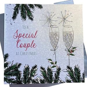 WHITE COTTON CARDS XC10 kerstkaart met opschrift "To a Special Couple At Christmas", handgemaakt, groot formaat, wit WHITE COTTON CARDS XC10 kerstkaart met opschrift "To a Special Couple At Christmas", handgemaakt, groot formaat, wit