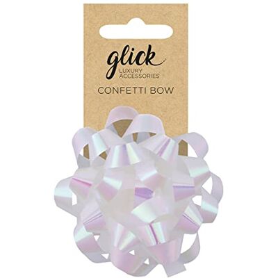 Glick Luxe strik, iriserend wit, perfect voor de laatste touch aan je Valentijn, verjaardag en kerstverpakking, inclusief andere vieringen, geschenkstrik, wit Glick Luxe strik, iriserend wit, perfect voor de laatste touch aan je Valentijn, verjaardag en kerstverpakking, inclusief andere vieringen, geschenkstrik, wit