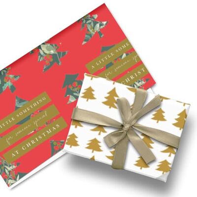 Glick Luxe kerst gevouwen wrap (3 vellen) kerstbomen inpakpapier, rood Glick Luxe kerst gevouwen wrap (3 vellen) kerstbomen inpakpapier, rood