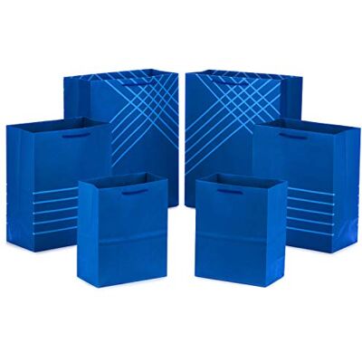 Hallmark Blue Gift Bags in Assorted Sizes (Pack of 6: 2 Medium 9", 2 Large 11", 2 Extra Large 14") for Birthdays, Graduations, Fathers Day, Baby Showers, Bridal Showers, Weddings, Groomsmen Gifts, Hallmark Blue Gift Bags in Assorted Sizes (Pack of 6: 2 Medium 9", 2 Large 11", 2 Extra Large 14") for Birthdays, Graduations, Fathers Day, Baby Showers, Bridal Showers, Weddings, Groomsmen Gifts,
