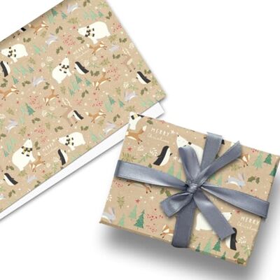 Glick Luxe Kerst Gevouwen Wrap (3 Sheets) Xmas Friends Kraft Kerst Inpakpapier Glick Luxe Kerst Gevouwen Wrap (3 Sheets) Xmas Friends Kraft Kerst Inpakpapier