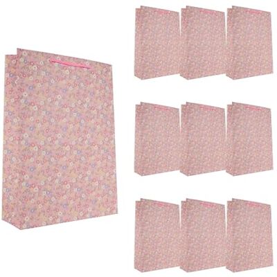 Idena 90229 Cadeauzakjes bloemen, 10 stuks, cadeauzakjes in de maat 25 x 34,5 x 8,5 cm, roze papieren zakjes met kleurrijke bloemen Idena 90229 Cadeauzakjes bloemen, 10 stuks, cadeauzakjes in de maat 25 x 34,5 x 8,5 cm, roze papieren zakjes met kleurrijke bloemen