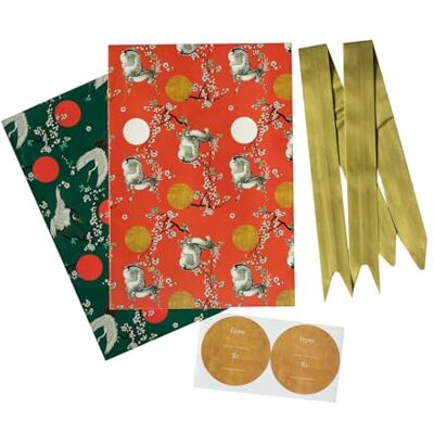 Grupo Erik : Japanse papieren set, cadeauset, 2 vellen van 50 x 70 cm + gepersonaliseerde band en stickers, cadeaupakketten, cadeaukaart voor jongens of meisjes Grupo Erik : Japanse papieren set, cadeauset, 2 vellen van 50 x 70 cm + gepersonaliseerde band en stickers, cadeaupakketten, cadeaukaart voor jongens of meisjes