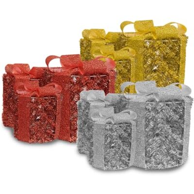 Wintem Set van 3 decoratieve geschenkdozen voor Kerstmis in drie maten met linten, perfect voor kerstdecoraties, set met 3 verschillende maten afhankelijk van de beschikbaarheid Wintem Set van 3 decoratieve geschenkdozen voor Kerstmis in drie maten met linten, perfect voor kerstdecoraties, set met 3 verschillende maten afhankelijk van de beschikbaarheid
