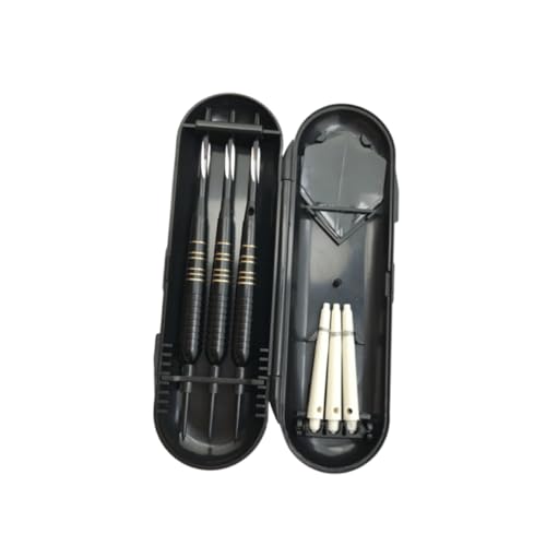 GANAZONO 1 Set Professionele dartpijlen set Zwarte dartpijlen met opbergdoos Zwarte dartpijlen set Dartpijlen van metaal en PET Zwarte dartpijlen met gravure Verpakt darts