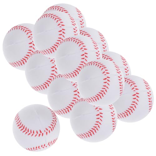 ibasenice 12 Stuks Spons Honkbal T Bal Squishy Oefenhonkballen Zachte Kleine Honkballen Honkbal Oefenen Honkballen Trainen Buiten Honkballen Sportieve Slagbal Kind Pu Softbal Wit Stressbal