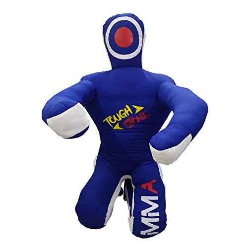 Tough Stone Grappling Dummy BJJ Worstelen MMA Dummy Bokszak Inzending MMA Braziliaanse Jiu Jitsu Judo Karate Gooien en worstelen dummy ONFILLED (Blauwe Canvas, 70 inch (Inches))