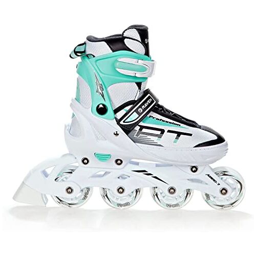 Raven Profession Inlineskates, inlineskates, verstelbaar, optioneel als 2-in-1 inlineskates/schaatsen, wit/mint, 38-42 (25-27,5 cm)