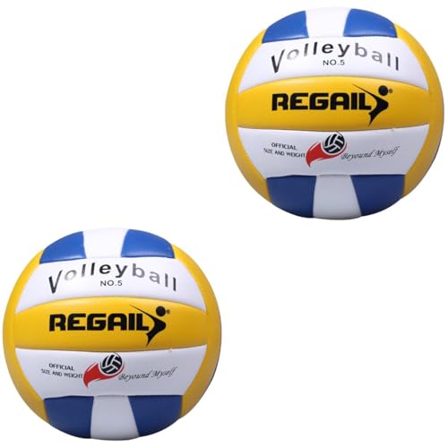 Angoily 2 Stuks Oefenvolleyballen Maat 5 Standaard Volleybalbal Strandvolleybal Kleurrijke Zachte Ballen Voor Meisjes Jeugd Tieners Buiten/Binnen