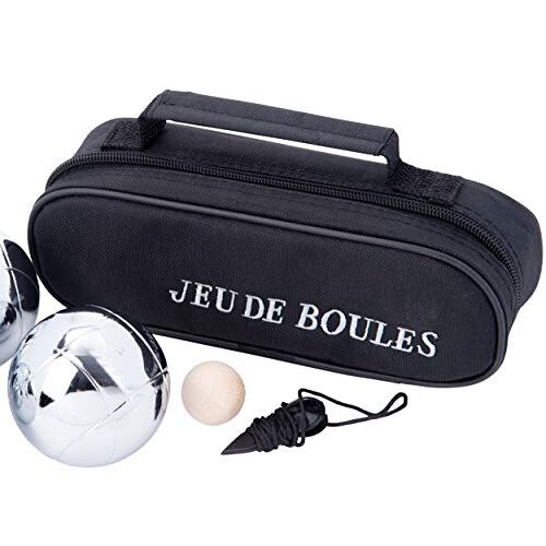 Engelhart 010121 Petanque Boules 3 stuks Boules speelklassieker 720 G, diameter 74 mm, stoffen tas