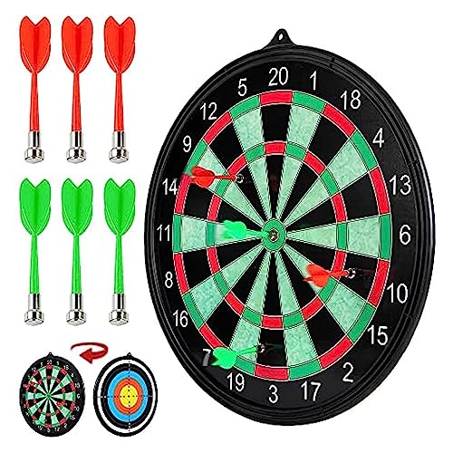 KERALI Magnetische dartborden, magnetisch dartbord kinderspel, veiligheidsdartbordset, magnetische dartbordset met zachte tip, draagbaar oprolbaar veilig dartbord, tweezijdige sport magnetische dartbordset m