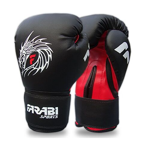 Farabi Sports Bokshandschoenen Bokshandschoenen MMA Muay Thai Training Kickbokshandschoenen (zwart, 12 oz)
