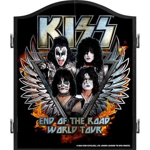 Kiss Officieel gelicenseerde dartbordkast Heavy Duty dartbord opslag met scoreborden (einde van de weg)