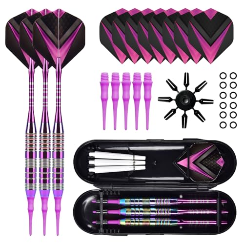 Keho Keho Kehongdun Dartpijlen met kunststof punt, dartpijlen voor elektronisch dartbord met opbergdoos, professionele softdarts dartpijlen, plastic punt, professionele zachte dartpijlen set voor jongens en oude