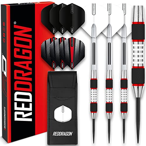 Dragon Evos dartpijlen, 22 g, 25 g, 27 g, 28 g Tungsten Steel dartpijlen set met flights, schachten en portefeuille