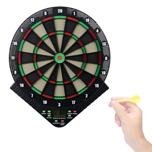 lyanny Elektronisch dartbord, dartbordset voor kinderen Veiligheid Dartset Dartbordspellen voor volwassenen Elektrisch dartbord met LCD-scherm en digitaal scorebord, 6 zachte darts voor binnen- en