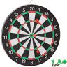 Relaxdays dartbord X1, 43 cm, tweezijdig speelbaar, klassiek, met 6 pijlen, voor thuis, steeldarts, zwart-wit