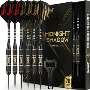 IgnatGames Steeltip dartpijlen Proffessionele darts met stijlvol doosje en dart gids, set van darts met stalen punt en aluminuim shafts + rubberen o-ringen + extra flights + slijper en moersleutel IgnatGames Steeltip dartpijlen Proffessionele darts met stijlvol doosje en dart gids, set van darts met stalen punt en aluminuim shafts + rubberen o-ringen + extra flights + slijper en moersleutel