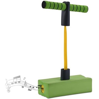 Relaxdays pogo stick, voor kinderen, tot 80 kg, springspeelgoed, groen buiten, springstok, met pieper, foam Relaxdays pogo stick, voor kinderen, tot 80 kg, springspeelgoed, groen buiten, springstok, met pieper, foam
