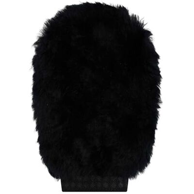 Imperial Riding Reinigingshandschoen IRH Wool, zachte verzorgingshandschoen van echt lamsvacht, zachte vachtverzorgingshandschoen voor zachte reiniging en natuurlijke glans, zwart Imperial Riding Reinigingshandschoen IRH Wool, zachte verzorgingshandschoen van echt lamsvacht, zachte vachtverzorgingshandschoen voor zachte reiniging en natuurlijke glans, zwart