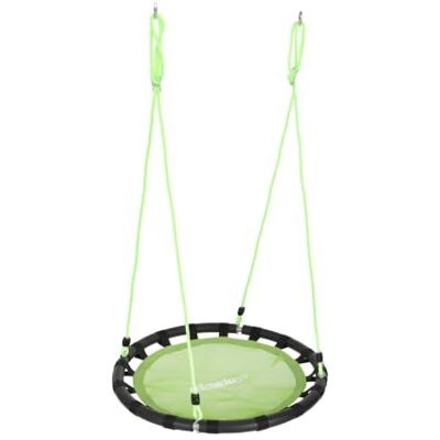 Relaxdays nestschommel, ronde hangschommel, groen voor kinderen & volwassenen, verstelbaar, buiten, Ø 80 cm, tot 100 kg Relaxdays nestschommel, ronde hangschommel, groen voor kinderen & volwassenen, verstelbaar, buiten, Ø 80 cm, tot 100 kg