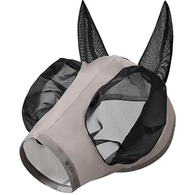 Imperial Riding Vliegenmasker "Trail Ride Basic" elastische insectenbescherming, taupe, volledig Imperial Riding Vliegenmasker "Trail Ride Basic" elastische insectenbescherming, taupe, volledig
