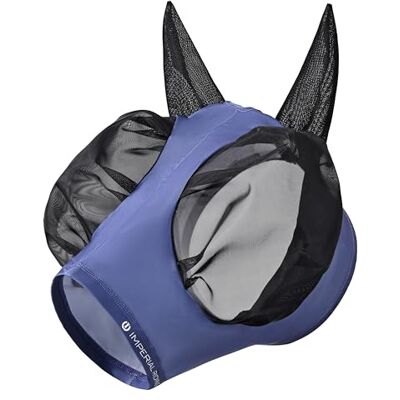 Imperial Riding Vliegenmasker "Trail Ride Basic" elastische insectenbescherming, middenblauw, Cob Imperial Riding Vliegenmasker "Trail Ride Basic" elastische insectenbescherming, middenblauw, Cob