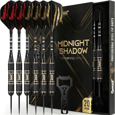 IgnatGames Steeltip dartpijlen Proffessionele darts met stijlvol doosje en dart gids, set van darts met stalen punt en aluminuim shafts + rubberen o-ringen + extra flights + slijper en moersleutel IgnatGames Steeltip dartpijlen Proffessionele darts met stijlvol doosje en dart gids, set van darts met stalen punt en aluminuim shafts + rubberen o-ringen + extra flights + slijper en moersleutel