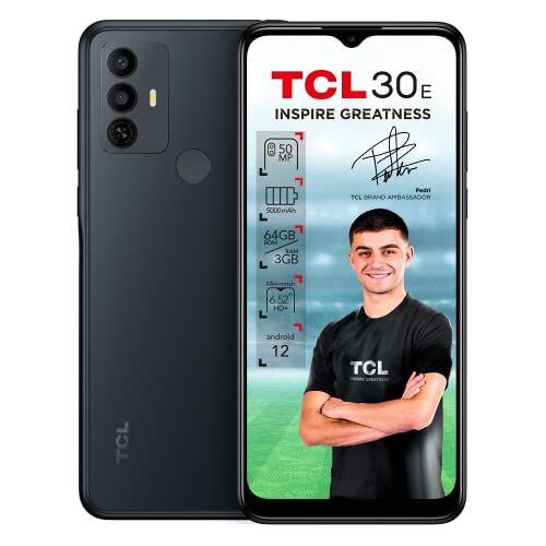 TCL 30E Smartphone, 64 GB, 3 GB RAM, Dual Sim, Space Grey