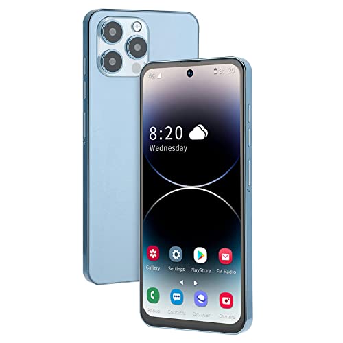 Bewinner I14 ProMax 6.7in Smartphone voor Android 12, Goedkope Ontgrendelde Mobiele Telefoon, 4GB RAM 128GB ROM, 8MP 16MP Camera, Face ID, 4000mAh, Dual SIM-slots Mobiele Telefoon voor Senioren(EU)