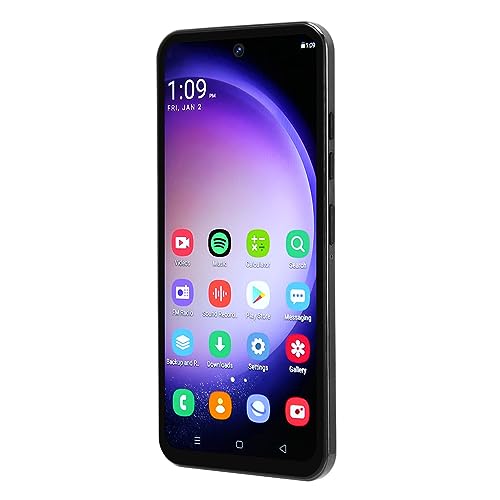 Shanrya Slimme Mobiele Telefoons, 12 GB RAM 512 GB ROM, Ultradunne Smartphones, Ontgrendeld, 5G WIFI, met Bedrade Headset, Als Cadeau (EU-stekker)