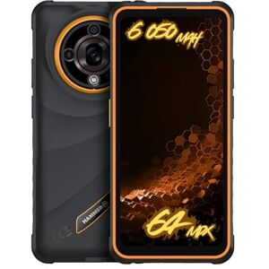 Hammer H Iron Outdoor mobiele telefoon, geen contract, 6/128 GB, 5G, 6,56'' 120Hz scherm, 6050 mAh, 65 MP Sony camera, Android 15, NFC, biometrie, FM-radio, Jack 3,5mm, dual-sim, IP69, zwart-oranje Hammer H Iron Outdoor mobiele telefoon, geen contract, 6/128 GB, 5G, 6,56'' 120Hz scherm, 6050 mAh, 65 MP Sony camera, Android 15, NFC, biometrie, FM-radio, Jack 3,5mm, dual-sim, IP69, zwart-oranje