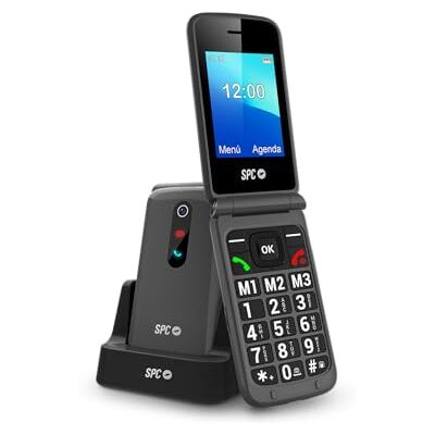SPC Stella 3 – 4G mobiele telefoon voor senioren met grote toetsen, zwart Met laadstation, SOS-knop, beheer op afstand, 3 sneltoetsen, hoortoestelcompatibiliteit en 2,8" scherm SPC Stella 3 – 4G mobiele telefoon voor senioren met grote toetsen, zwart Met laadstation, SOS-knop, beheer op afstand, 3 sneltoetsen, hoortoestelcompatibiliteit en 2,8" scherm