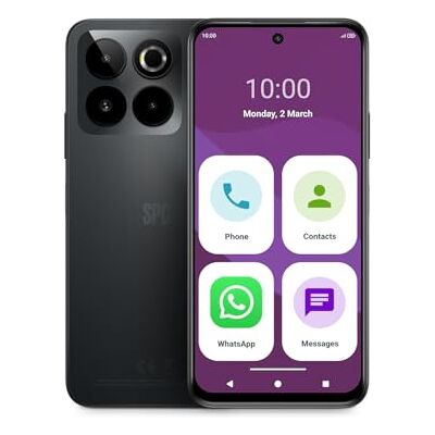 SPC ZEUS 2 ELITE Smartphone voor senioren 6,7 inch en 128 GB opslag Drievoudige 50 MP camera, NFC en snel opladen Eenvoudige modus, XL-pictogrammen en compatibel met app-beheer en externe SPC ZEUS 2 ELITE Smartphone voor senioren 6,7 inch en 128 GB opslag Drievoudige 50 MP camera, NFC en snel opladen Eenvoudige modus, XL-pictogrammen en compatibel met app-beheer en externe